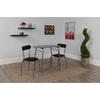 image:imageFlash Furniture Sutton 3 Piece SpaceSaver Bistro Set with Black Glass Top Table and Black Vinyl Padded ChairsBlack