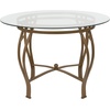 image:imageFlash Furniture Syracuse 42 Round Glass Dining Table with Matte Gold Metal FrameClearMatte Gold
