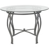 image:imageFlash Furniture Syracuse 42 Round Glass Dining Table with Matte Gold Metal FrameClearSilver