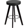 image:imageFlash Furniture Trenton Series 24 High Contemporary Cappuccino Wood Counter Height Stool with White Vinyl Seat Pack of 2Black