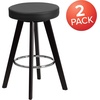 image:imageFlash Furniture Trenton Series 24 High Contemporary Cappuccino Wood Counter Height Stool with White Vinyl Seat Pack of 2Black