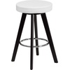 image:imageFlash Furniture Trenton Series 24 High Contemporary Cappuccino Wood Counter Height Stool with White Vinyl Seat Pack of 2White