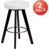 image:imageFlash Furniture Trenton Series 24 High Contemporary Cappuccino Wood Counter Height Stool with White Vinyl Seat Pack of 2White