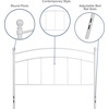 image:imageFlash Furniture Woodstock Decorative Black Metal Twin Size Open Slat Headboard with Round PostsWhite