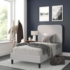 image:imageFlash Furniture Addison Queen Size Platform Bed with Fabric Upholstered Headboard Timeless LowProfile Queen Bed Frame with Headboard Light GrayLight Grey