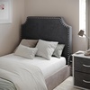 image:imageFlash Furniture Adeline Twin Headboard with 2 Outlets USB Port USB TypeC Port Contoured Headboard Studded LeatherSoft Upholstery Dual Hanging Options WhiteGray Linen