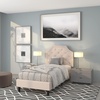 image:imageFlash Furniture Brighton Fabric Arched Tufted Upholstered King Size Platform Bed Modern LowProfile King Bed Frame with Headboard BeigeBeige