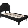 image:imageFlash Furniture Brighton Fabric Arched Tufted Upholstered King Size Platform Bed Modern LowProfile King Bed Frame with Headboard BeigeBlack