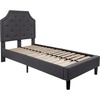 image:imageFlash Furniture Brighton Fabric Arched Tufted Upholstered King Size Platform Bed Modern LowProfile King Bed Frame with Headboard BeigeDark Gray