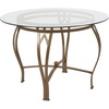 image:imageFlash Furniture Syracuse 42 Round Glass Dining Table with Matte Gold Metal FrameClearMatte Gold