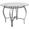 image:imageFlash Furniture Syracuse 42 Round Glass Dining Table with Matte Gold Metal FrameClearSilver