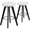 image:imageFlash Furniture Trenton Series 24 High Contemporary Cappuccino Wood Counter Height Stool with White Vinyl Seat Pack of 2White