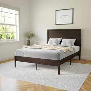 image:imageFlash Furniture Asher Solid Wood Platform Bed with Wooden Slats and Headboard No Box Spring Needed Queen Size Dark BrownDark Brown
