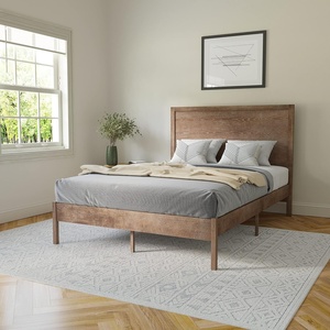 image:imageFlash Furniture Asher Solid Wood Platform Bed with Wooden Slats and Headboard No Box Spring Needed Queen Size Dark BrownLight Brown