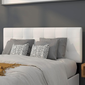 image:imageFlash Furniture Bedford Box Stitch Tufted Upholstered Full Size Headboard in White Fabric