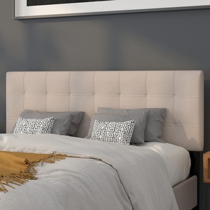 image:imageFlash Furniture Bedford Box Stitch Tufted Upholstered Queen Size Headboard in Beige Fabric