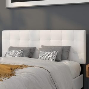 image:imageFlash Furniture Bedford Box Stitch Tufted Upholstered Queen Size Headboard in White Fabric