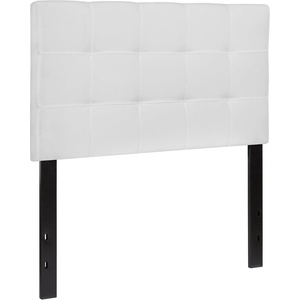 image:imageFlash Furniture Bedford Box Stitch Tufted Upholstered Twin Size Headboard in White Fabric
