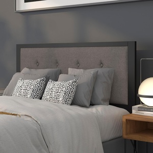image:imageFlash Furniture Bristol Metal Tufted Upholstered Full Size Headboard in Dark Gray Fabric