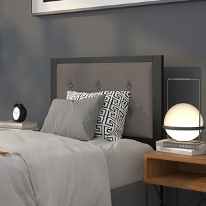 image:imageFlash Furniture Bristol Metal Tufted Upholstered King Size Headboard in Black FabricDark Gray