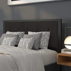 image:imageFlash Furniture Bristol Metal Tufted Upholstered Queen Size Headboard in Black Fabric