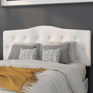 image:imageFlash Furniture Cambridge Tufted Upholstered Headboard for Full Size Bed Contemporary Fabric Tufted Headboard with Adjustable Height White