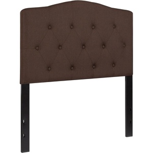 image:imageFlash Furniture Cambridge Tufted Upholstered Twin Size Headboard in White FabricDark Brown