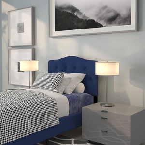 image:imageFlash Furniture Cambridge Tufted Upholstered Twin Size Headboard in White FabricNavy