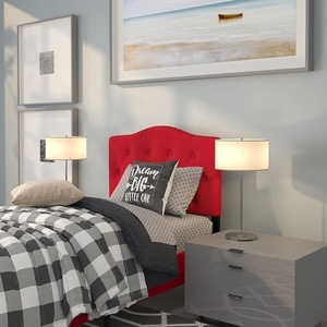image:imageFlash Furniture Cambridge Tufted Upholstered Twin Size Headboard in White FabricRed