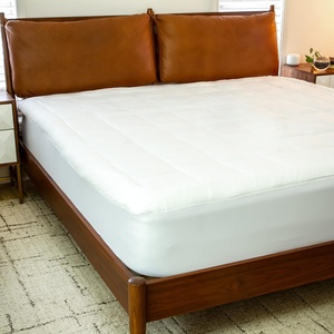image:imageFlash Furniture King Size Hypoallergenic Mattress Pad Quilted Fitted Mattress Cover Cotton Top Stretches up to 21 Inches Deep