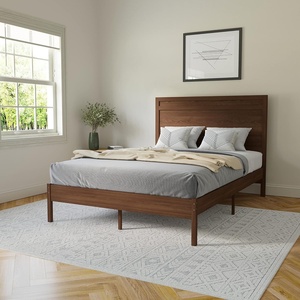 image:imageFlash Furniture Kingston Solid Wood Platform Bed with Wooden Slats and Headboard No Box Spring Needed Queen Size BrownBrown