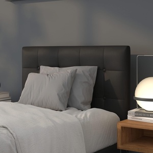 image:imageFlash Furniture Lennox Adjustable Height Button Tufted and Box Stitch Upholstered King Size Headboard in Black VinylBlack