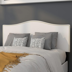 image:imageFlash Furniture Lexington Upholstered Full Size Headboard with Accent Nail Trim in White Fabric
