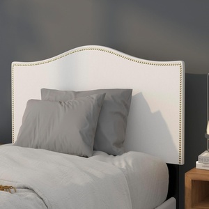 image:imageFlash Furniture Lexington Upholstered Twin Size Headboard with Accent Nail Trim in Light Gray FabricWhite