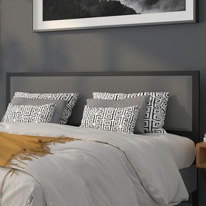 image:imageFlash Furniture Melbourne Metal Upholstered King Size Headboard in Dark Gray Fabric