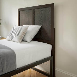image:imageFlash Furniture Oliver Queen Size Wooden Headboard Only Four Panel Headboard in WhiteDark Brown