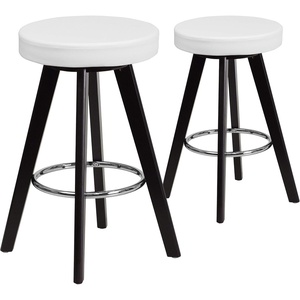 image:imageFlash Furniture Trenton Series 24 High Contemporary Cappuccino Wood Counter Height Stool with White Vinyl Seat Pack of 2White
