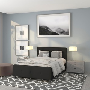 image:imageFlash Furniture Tribeca Full Size Tufted Upholstered Platform Bed in Black FabricBlack