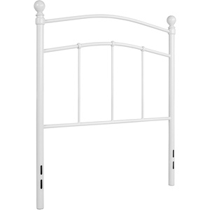 image:imageFlash Furniture Woodstock Decorative Black Metal Twin Size Open Slat Headboard with Round PostsWhite