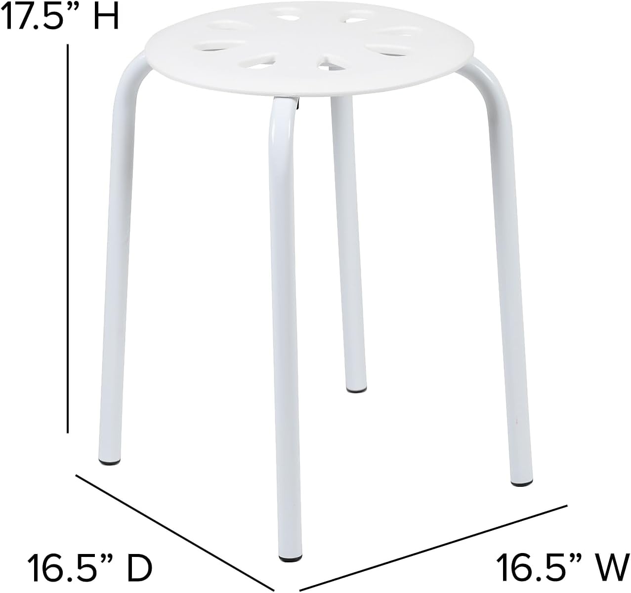 image:imageFlash Furniture Bailey Plastic Nesting Stack Stools 175Height Assorted Colors 5 PackAssorted