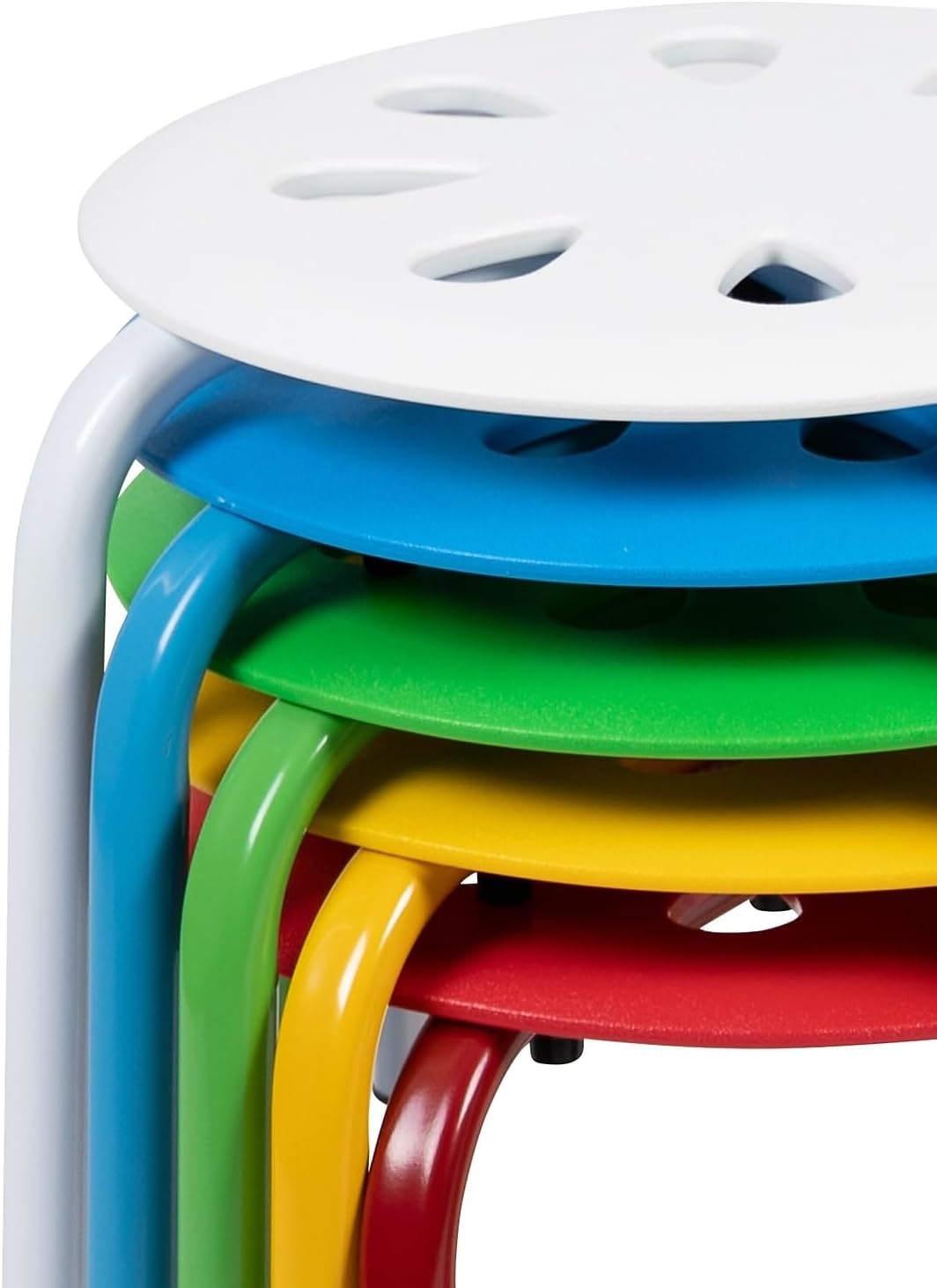 image:imageFlash Furniture Bailey Plastic Nesting Stack Stools 175Height Assorted Colors 5 PackAssorted