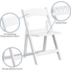 image:imageFlash Furniture 2 Pack HERCULES Series 800 lb Capacity White Resin Folding Chair with Slatted SeatSet of 2