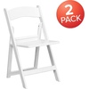 image:imageFlash Furniture 2 Pack HERCULES Series 800 lb Capacity White Resin Folding Chair with Slatted SeatSet of 2