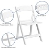 image:imageFlash Furniture 2 Pack HERCULES Series 800 lb Capacity White Resin Folding Chair with Slatted SeatSet of 4