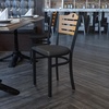 image:imageFlash Furniture 2 Pack HERCULES Series Black Slat Back Metal Restaurant Chair  Natural Wood Back amp SeatNatural Wood BackBlack Vinyl SeatBlack Metal Frame