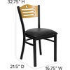 image:imageFlash Furniture 2 Pack HERCULES Series Black Slat Back Metal Restaurant Chair  Natural Wood Back amp SeatNatural Wood BackBlack Vinyl SeatBlack Metal Frame
