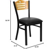image:imageFlash Furniture 2 Pack HERCULES Series Black Slat Back Metal Restaurant Chair  Natural Wood Back amp SeatNatural Wood BackBlack Vinyl SeatBlack Metal Frame