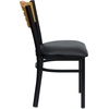 image:imageFlash Furniture 2 Pack HERCULES Series Black Slat Back Metal Restaurant Chair  Natural Wood Back amp SeatNatural Wood BackBlack Vinyl SeatBlack Metal Frame