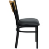 image:imageFlash Furniture 2 Pack HERCULES Series Black Slat Back Metal Restaurant Chair  Natural Wood Back amp SeatNatural Wood BackBlack Vinyl SeatBlack Metal Frame