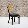 image:imageFlash Furniture 2 Pack HERCULES Series Black Slat Back Metal Restaurant Chair  Natural Wood Back amp SeatNatural Wood BackBlack Vinyl SeatBlack Metal Frame
